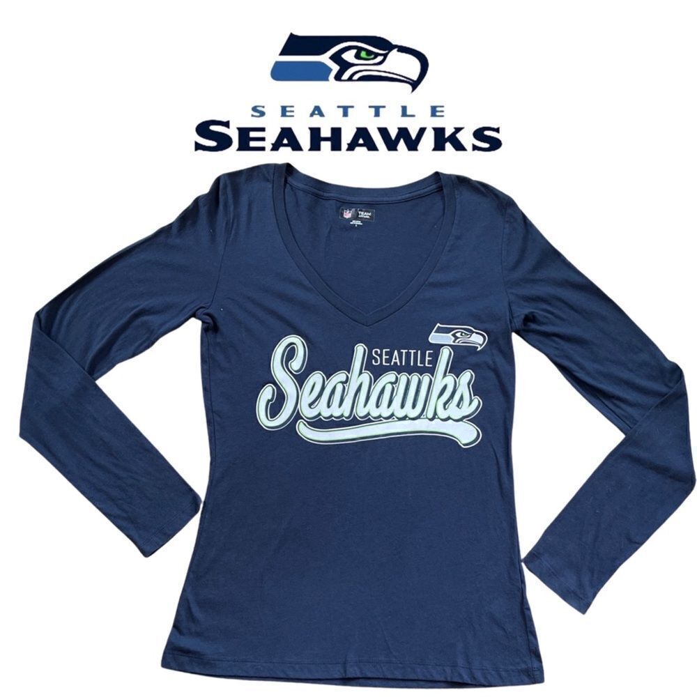 Women's NFL Football Seattle Seahawks Long Sleeve V-Neck T-Shirt